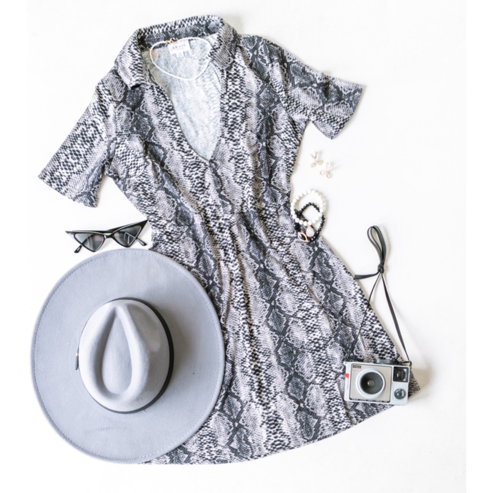 NEW collared snake print dress